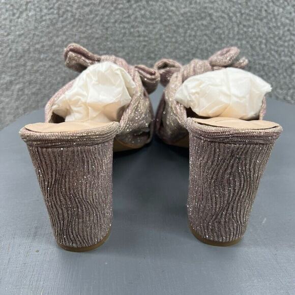 Lulus Dorothea Taro Shimmer Knotted High Heel Sandals Size 8.5 - Picture 3 of 15